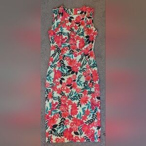 Calvin Klein Strapless Dress - Pink and Green Floral